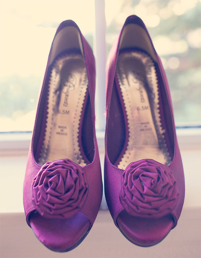 Fioletowe buty ślubne