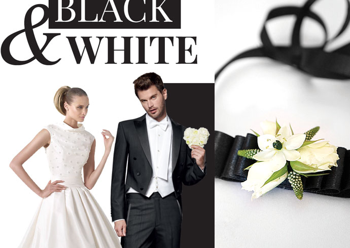 Czarno-biały klasyczny ślub