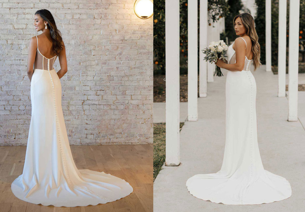 Sukienka ślubna 2023 porównanie na szczupłej i pełniejszej modelce